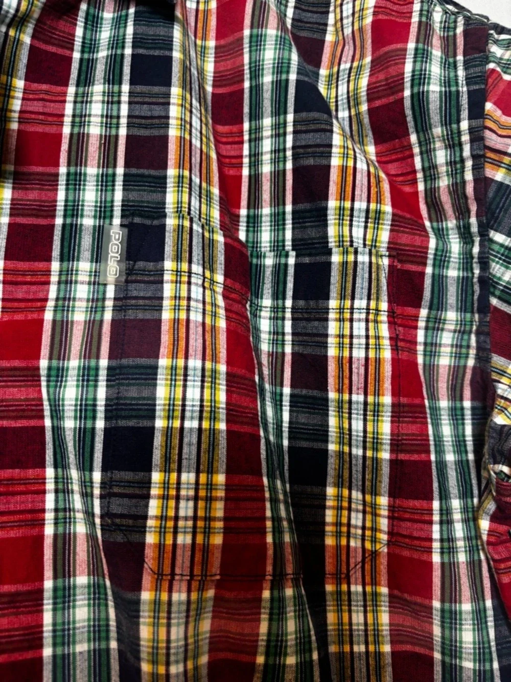 NWT Polo Ralph Lauren Boys Red & Green Plaid Short-Sleeve Shirt XL